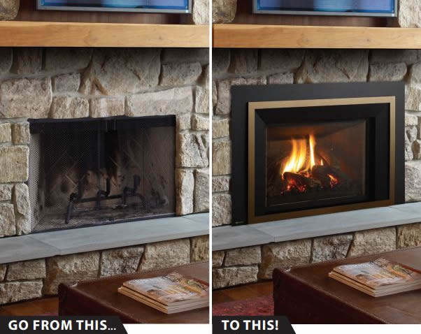 Regency Gas Fireplace Insert Before and After Regency Gas Fireplace Insert Before and After